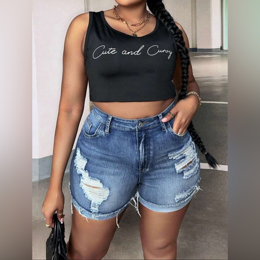🆕 Distressed Denim Jean Shorts